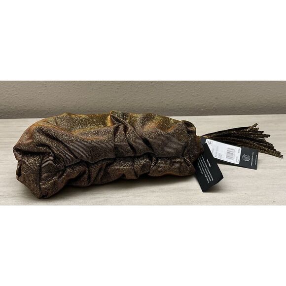 Rebecca Minkoff Ruched Clutch in Gold Brand New - Picture 8 of 9